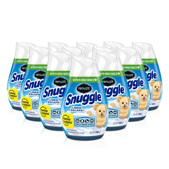 Renuzit Snuggle Solid Gel Air Freshener, Linen Escape Scent, 7 Ounce, 12 Count