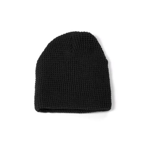 New Short Waffle Beanie , Black