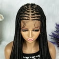 thumbnail image 4 of Braided Wigs for Black Women Transparent HD Full Lace Knotless Box Braided Wigs Twist Cornrow Braids Synthetic Lace Front Braided Wigs with Baby Hair Handmade Faux Locs Wig Braided Wigs 36 inches, 4 of 10