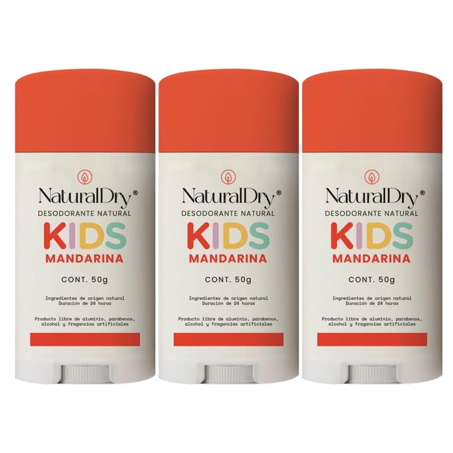 NaturalDry Kids - Desodorante infantil unisex Natural para niños - Sin aluminio - Sin parabenos - Ar