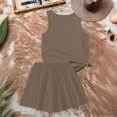 thumbnail image 4 of CIENVNSTG Two Piece Sets for Women Summer Fashion Casual Sleeveless Scoop Neck Tank Top Solid Color Sweatsuit with Pockets Light Brown XL, 4 of 6