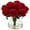 Red, variant on Nearly Natural Rose Arrangement Artificial Flowers with Vase, Red