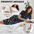 thumbnail image 6 of DISNIMO Mushroom Printed Women's Short Sleeve Pajama Sets Soft 2 Piece Pjs Set Summer Tops and Capri Pant Sleepwear for Home, S, 6 of 7