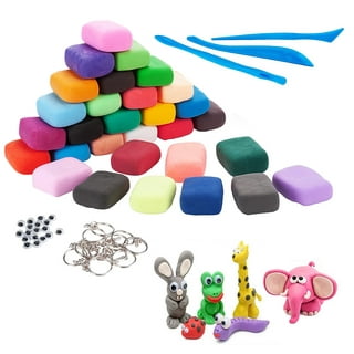 Creative Kids Air Dry Clay Modeling Crafts Kit - Super Light Nontoxic - 50 Vibrant Colors & 6 Clay Tools - Stem Educational DIY