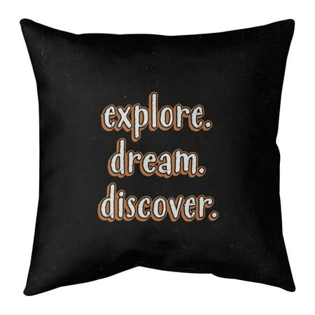 UPC: 0670507505751 | ArtVerse Quotes Explore Dream Discover Quote Chalkboard Style Pillow-Faux Suede 20 x 20 Large