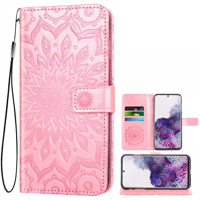 Étui de Téléphone pour Samsung Galaxy S20 Plus, Étui Portefeuille Folio à Rabat, Porte-Cartes en Cuir PU avec Fentes, Protection Intégrale Robuste, Support, Étui de Protection pour Téléphone pour Galaxy S20 Plus Femmes, Or Rose