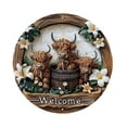 thumbnail image 3 of Xihbxyly Letrero de Bienvenida de Vaca de Madera, Placa de Puerta Festiva Artesanal, Decoración Navideña Al Por Mayor, Uso Interior y Exterior, Tienda de Regalos, Evento, Diseño Fácil de Colgar, 3 of 5
