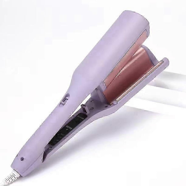 Big Wave Hair Curler Iron Wand, 32mm Romantic French Egg Roll Curling Iron, Multifunctional Ceramic V-Shaped Hair Curling Iron, 4 Gears Temperature Fa