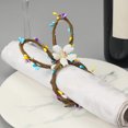 thumbnail image 3 of Granjero Gordo Conjunto de 6 botones de servilleta para decoración de fiestas con forma de conejito de Pascua, anillo de servilleta hecho a mano (marrón), 3 of 4
