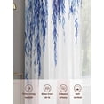 thumbnail image 6 of Navy Blue Sheer Curtains 45 Inch Length 2 Panels Set, Summer Botanical Leaves Watercolor Voile Window Treatment Rod Pocket Small Kitchen Curtains Drapes for Bedroom 52"x45"x2, 6 of 7