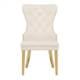 thumbnail image 2 of INCLAKE Set of 2 Velvet Dining Chairs, Tufted Upholstered Accent Chairs with Gold Legs and Nailhead Trim, Modern High Back Chairs with Lion Head Ring Pull for Living Room Kitchen, Beige, 2 of 7