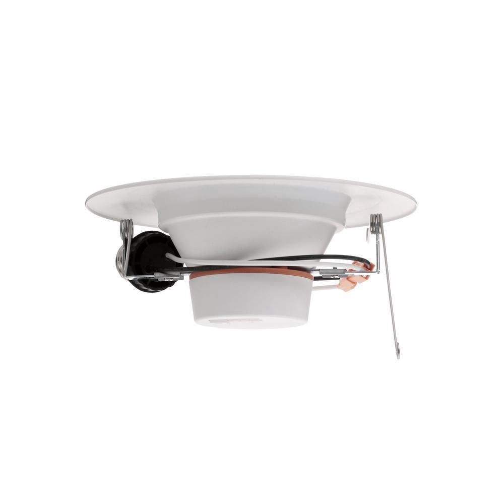 Commercial Electric 5/6 in. Integrated LED Matte White New Construction or Remodel Recessed Trim with Adjustable Color Temperature, (1-Pack)