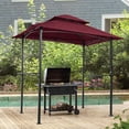 thumbnail image 2 of Unique Choice 8 x 5 ft. Steel Grill Gazebo Double Tier Top Canopy, Burgundy, 2 of 9