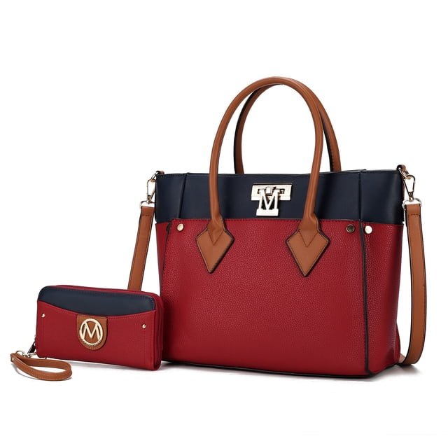 Bolsa de mano con cartera en bloques de colores