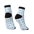 thumbnail image 4 of Bingfone Blue And White Squares Design Patterned Men'S Women'S Casual Cotton Socks, 4 of 9