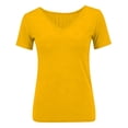 thumbnail image 5 of Womens Basic V Neck Short Sleeve T Shirts Slim Fit Crop Y2K Tee Gym Workout Cute Top Going Out Fitted Tops Tight Shirts 2026 Summer Fashion Basic Solid Color Tees Soft Breathable Workout Shirts, 5 of 5