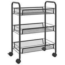 vidaXL 5-Tier Kitchen Trolley Black 18.1"x10.2"x41.3" Iron