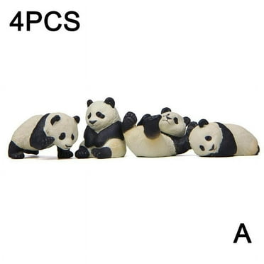 WAITLOVER 4pcs/set Cute Panda Moss Micro Landscape Terrarium Fairy Figurine Resin Babies Garden Funny Ornament Miniature Decora Panda I1N1