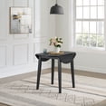 thumbnail image 3 of ROME + OAK Hinged Drop Leaf Dining Table, 22-36" Round Tabletop with Sturdy Base, Black, 3 of 8