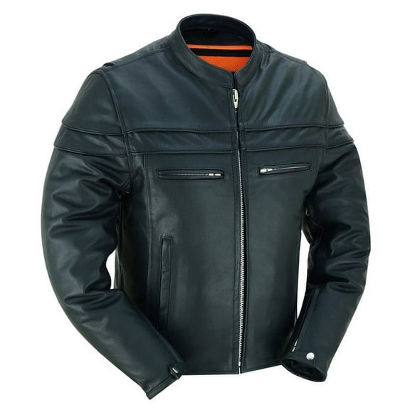 Daniel Smart S to 8XL Men Motorcycle Black Leather Jacket Mandarin Collar Biker Leather Jacket