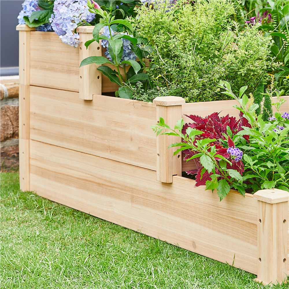 Renwick 3 Tier Raised Garden Bed for Flowers Vegetables, Wood