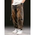 thumbnail image 4 of Ruiatoo Men's Denim Work Cargo Pants Outdoor Loose Hip Hop Big & Tall Jeans with Cargo Pockets Retro(5112,Size 3XL), 4 of 5