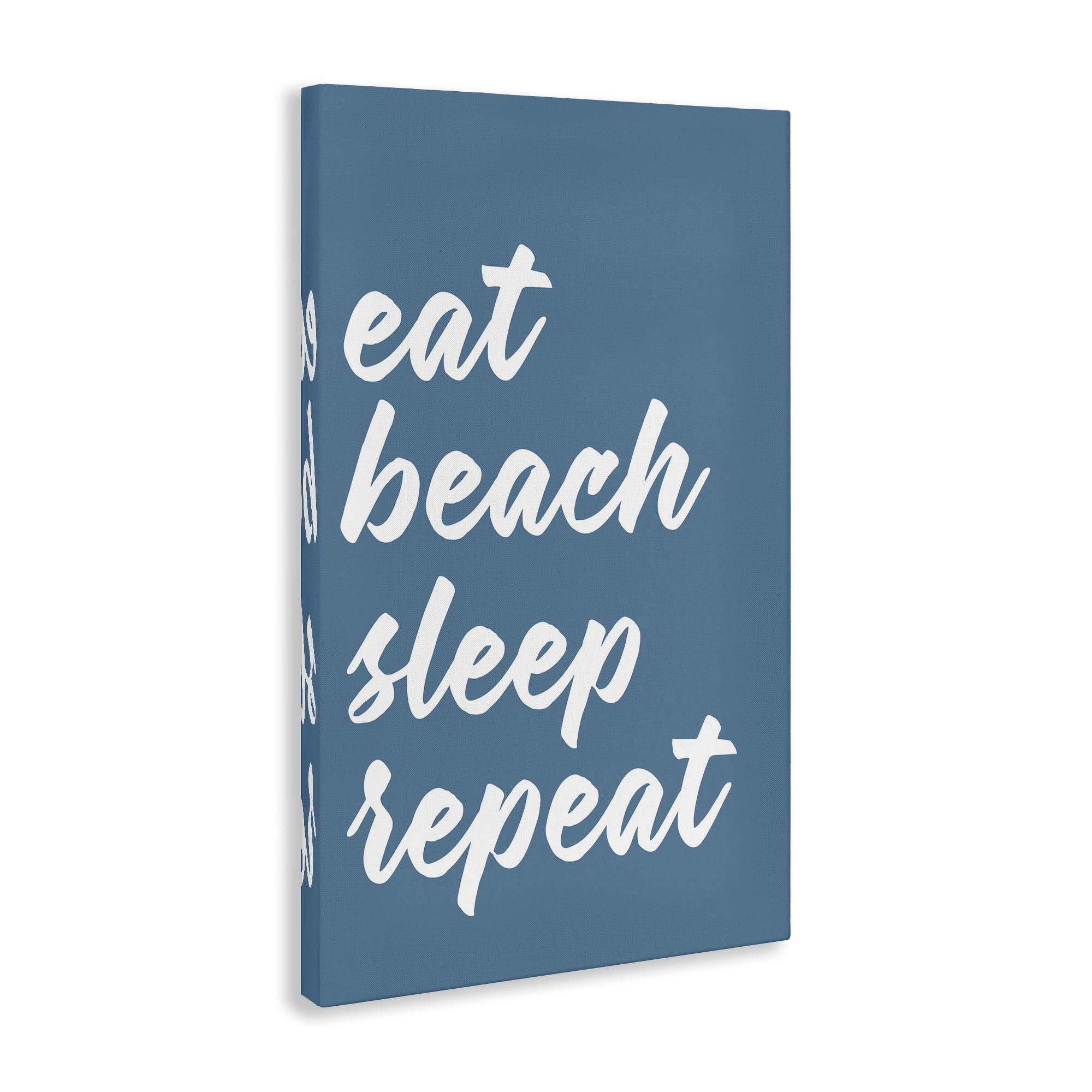 Stupell Industries Beach Repeat List Typography Painting Gallery Wrapped Canvas Art Print Wall Art, 16 x 24