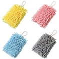 thumbnail image 2 of BINGLI Chenille Hand Towels,Soft Absorbent Microfiber Hanging Hand Towel Quick Drying Fuzzy Ball Towel for Bathroom and Kitchen,4 Colors (Yellow+Pink+Blue+Grey), 2 of 5