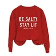 thumbnail image 2 of Clothing Sweatshirt for Women Be Stay Lit Sweatshirt for Women Loose Fit Sayings Shirt Gifts for Women Oversized Sweatshirt for Women Red M, 2 of 4