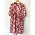 thumbnail image 2 of Red Floral Cotton Dress, Handblock Dresses, Cotton Long Dress, Handmade Cotton Dress, Skater Dresses, Circle Dresses, Handmade Dresses, 2 of 7