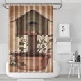 thumbnail image 1 of Ensemble de Rideau de Douche avec Doublure à Boutons-Pression, Nichoir Campagnard Primitif Rustique de Style Ferme (2) Rideaux de Douche Doublure de Douche Imperméable, Doublure de Douche en Polyester Neutre Esthétique, 72x72 Pouces, 1 of 4