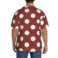 thumbnail image 3 of Fotbe Maroon And White Polka Dot Camisa Estampada de Manga Corta para Hombre, Casual de Verano, Estilo Playero, Sin Arrugas-Large, 3 of 5