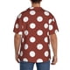 thumbnail image 3 of Fotbe Maroon And White Polka Dot Camisa Estampada de Manga Corta para Hombre, Casual de Verano, Estilo Playero, Sin Arrugas-4X-Large, 3 of 5
