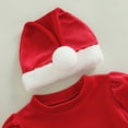 thumbnail image 6 of Hotiary Toddler Baby Girls Christmas Dress Velvet Santa Bow Dress with Hat Winter Xmas Party Holiday Dresses for 12M-5T, 6 of 8