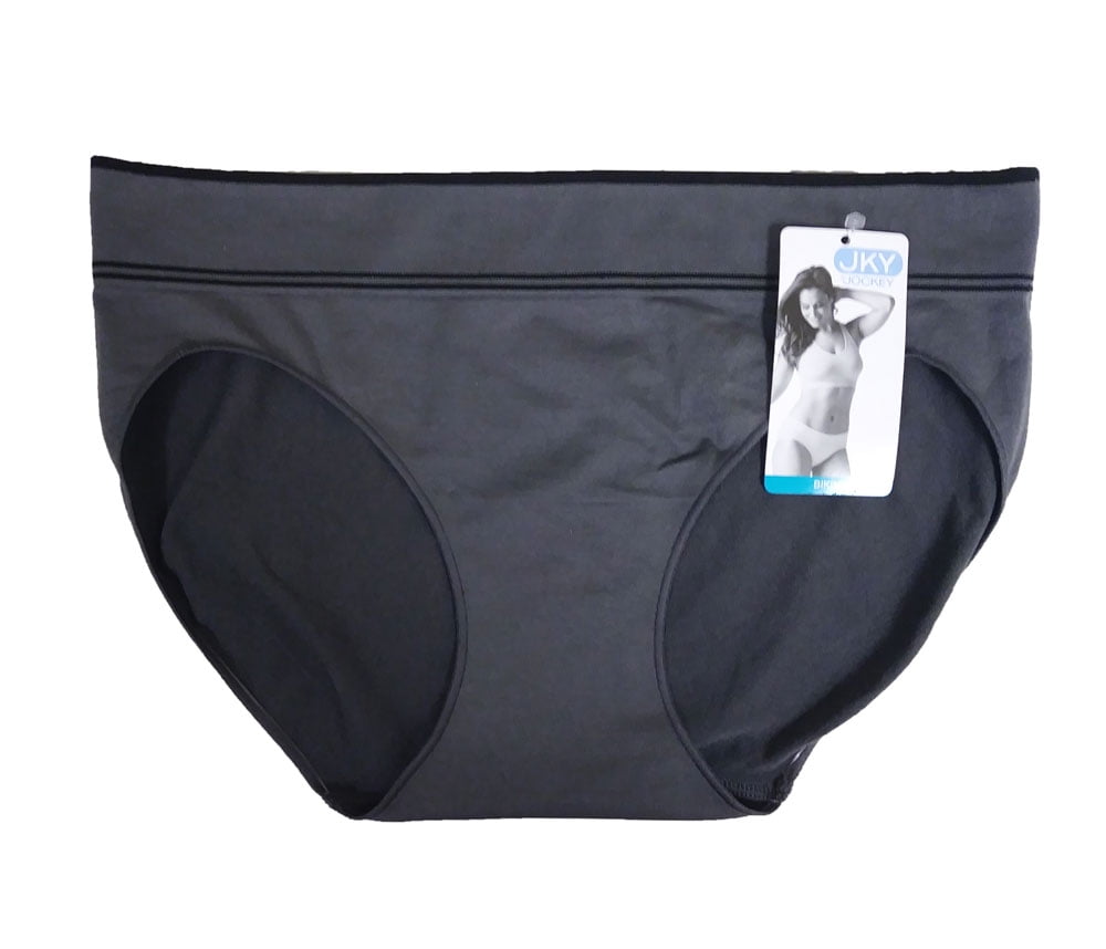 Jockey Women JKY Microfiber Stretch Seamless Bikini Panty Grey 5