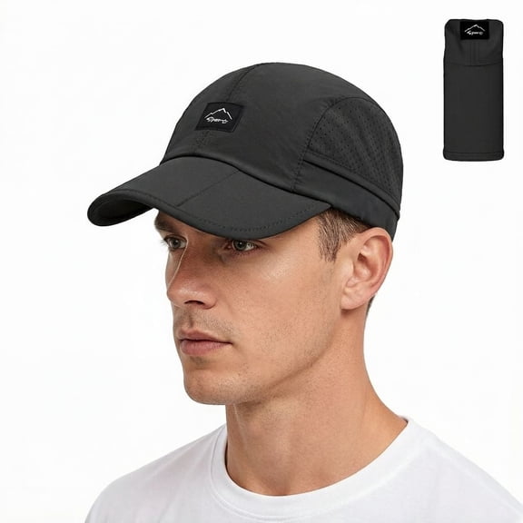 Foldable Unstructured Baseball Cap, UPF 50 Water Resistant Portable Outdoor Sports Hat for Men Women, Ideal for Hiking Fishing