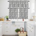thumbnail image 3 of Forest Animal Kitchen Curtains Valances and Tiers Set of 3 Vintage Forest Elephant Lion Animal Grey Tier Curtains and Valance with Rod Pocket for Small Windows, 27.5"x24", 3 of 9