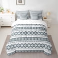 thumbnail image 2 of jejeloiu Ancient Aztec Theme Twin Bedding Sets 7-Piece,Boho Bohemain Geometric Bedding Comforter Set,Lightgreen White Sheet Sets For Men Women,Microfiber Bedroom Decorative Reversible, 2 of 8
