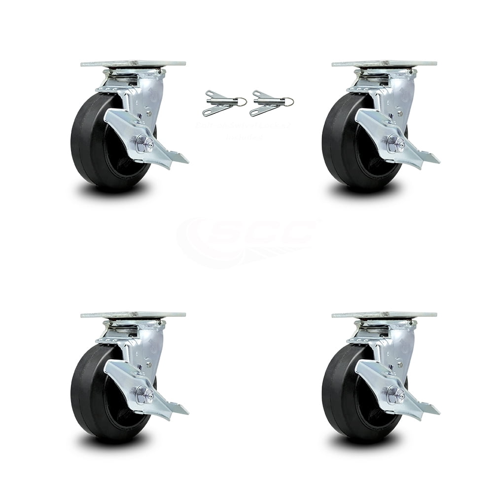 Small Caster Wheels For Furniture Table Cabinet Locking Bed Castors Rubber Tires 