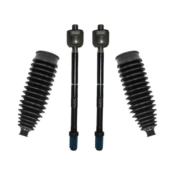 4 Pieces Right & Left Front Steering Kit Inner Tie Rod Ends   Rack & Pinion Bellow Boots Fits select: 2003-2008 TOYOTA COROLLA