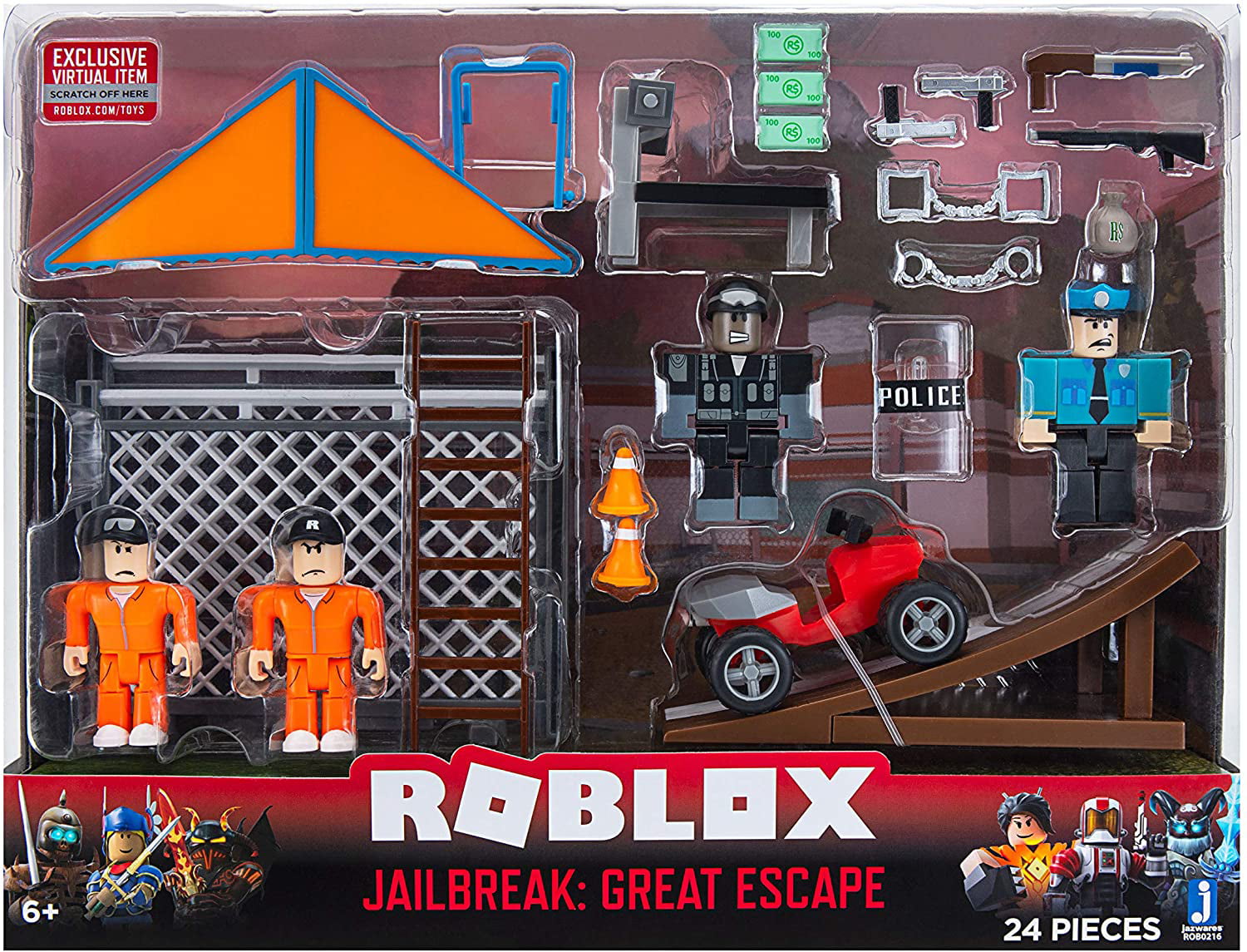 Roblox Jailbreak Great Escape Playset W 24 Play Pieces Virtual Item Walmart Com Walmart Com - xl car trailer roblox