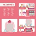 thumbnail image 3 of Yexmas 3 in 1 Pretend Play Kids Vanity Table Beauty Mirror and Accessories Play Set with Trolley Fashion & Makeup Accessories for Girls Travel Suitcase Fashion Beauty Set for Kids Girls, 3 of 7