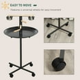 thumbnail image 3 of PawHut Bird Play Stand, Portable Parrot Perch, Bird Feeder Station, with Four Wheels, Stainless Steel Feeding Bowls, Round Tray, Grey, 3 of 9