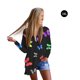 thumbnail image 1 of Camiseta con estampado de animales para mujer, camiseta informal de manga larga con cuello en V, camiseta suelta, 3XL, negro Monstrate AP000089-06B, 1 of 4