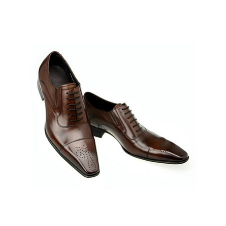 

Tenmix Men Dress Shoes Business Oxford Shoe Wingtips Brogues Lace Up Loafers Mens Non Slip Lightweight Flats Brown 11