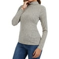 thumbnail image 3 of SWQZVT Womens Turtleneck Sweaters Shirts Long Sleeve Slim Fit Fall Fashion Base Layer Pullover Fleece Ribbed Thermal Underwear Tops, 3 of 7