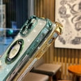 thumbnail image 6 of Compatible with iPhone 14 Pro Max Case MagSafe Glitter Cute Bling Plating Luxury Cutout Visible Logo Camera Protection Phone Cases Compatible with Magnetic for Women Girls 6.7" - Green, 6 of 13