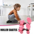 thumbnail image 4 of WRITWAA Pink Quad Wheel Design Kids Roller Skates Comfortable Fit 1 Pair For Children Indoor Use, 4 of 8