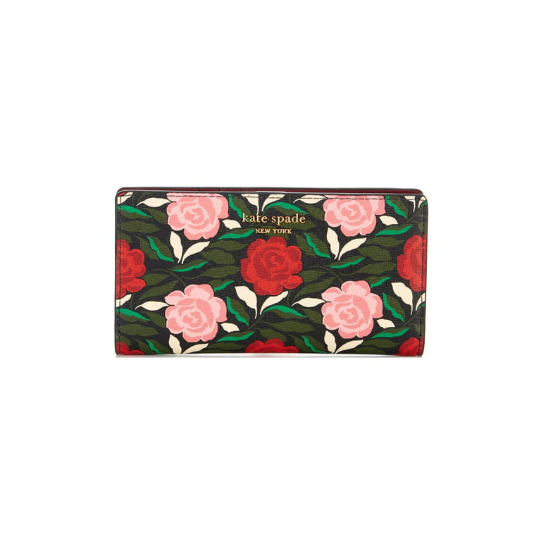 Kate Spade New York Morgan Rose Garden Slim Bifold Wallet - Black Multi