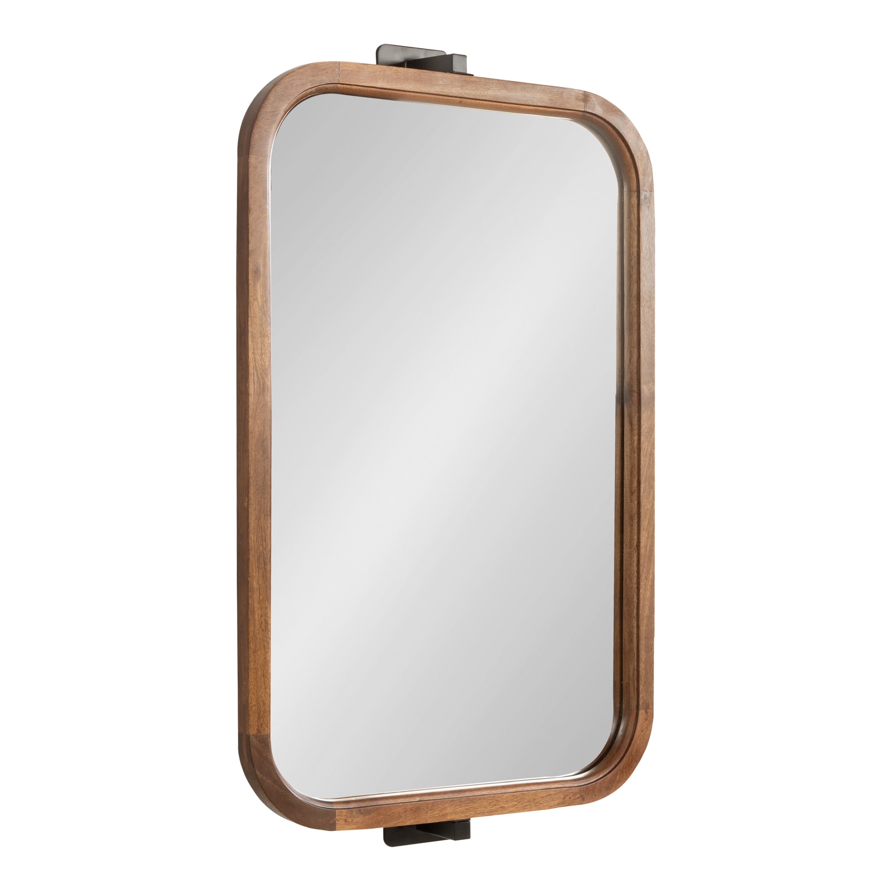 Kate and Laurel Hogan Wood Radius Rectangle Pivot Mirror, 20 x 30, Walnut  Brown, Decorative Adjustable Transitional Mirror for Wall - Walmart.com